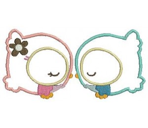 Stickmuster - Sweet Eulchen Pärchen Appli